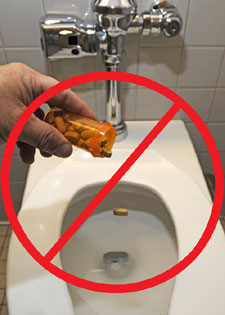 Pharmaceutical waste in our water systems can harm animals and disrupt ecosystems. Drugs ingested by fish cause feminization of male fish. Photo Credit: funwithflorafaunaandfungi.blogspot.com