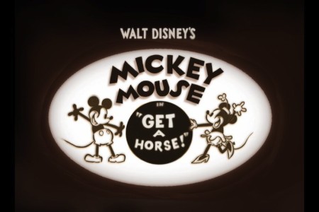 Disney's Get a Horse! appears before Frozen, it Mickey Mouses first short in almost 20 years.