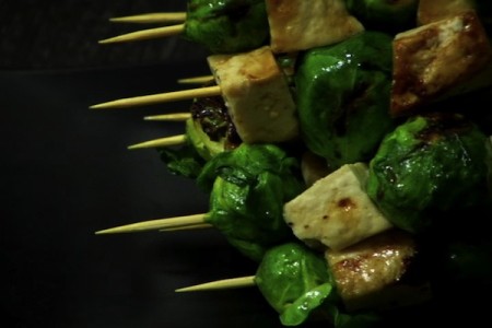 (VEGAN/VEGETARIAN) Tofu and Brussels Sprouts Kebabs Enjoy these Kebabs for any holiday party! (VEGAN/VEGETARIAN)