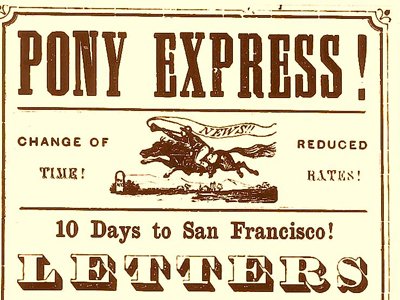Before the telegraph, the Pony Express connected California with the rest of the Union. Photo: Smithsonian National Postal Museum