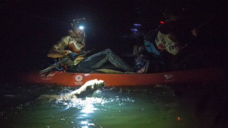Arthur refused to be left behind and jumped into unknown waters to swim alongside his team's kayak. Photo Credit: Krister Goransson